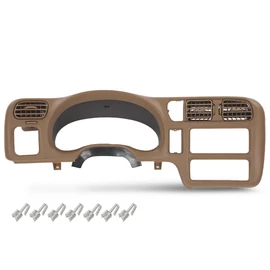 PIT66 Beige Dashboard Covers Compatible with Chevy Blazer S10 GMC Jimmy S15 Sonoma 1998 1999 2000 2001 2002 2003 2004 15013761 Dash Bezel Single ABS（Only Fit for vehicle with Single Din Radio）