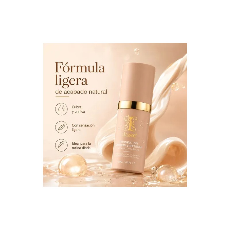 Base Maquillaje Sérum Spf 50 Hidratante Cobertura Natural