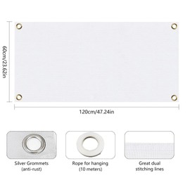 2Pcs Blank White Flags DIY 60x120cm Banners Pennant Double Stitched Vivid Color Plain Flags Polyester Decoration for Garden Room Game Parade Sport Events Festival Party