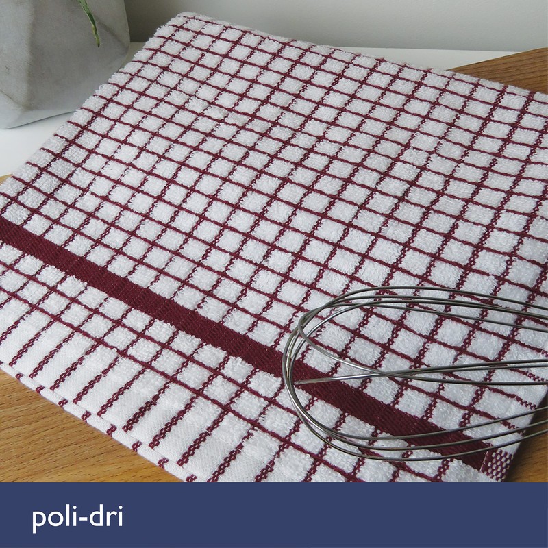 Samuel Lamont Poli-Dri Cotton Tea Towel, Burgundy