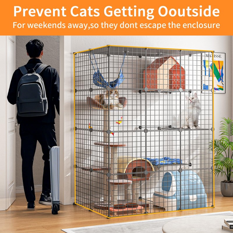 Oneluck 4-Tier 55 Inch Large Cat Cages DIY Cat Playpen
