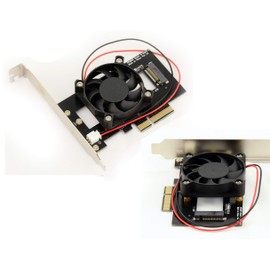 KALEA-INFORMATIQUE PCIe x4 Controller Card for SSD M.2 PCIe NVMe or AHCI (M2 NGFF "M Key") - WITH COOLING