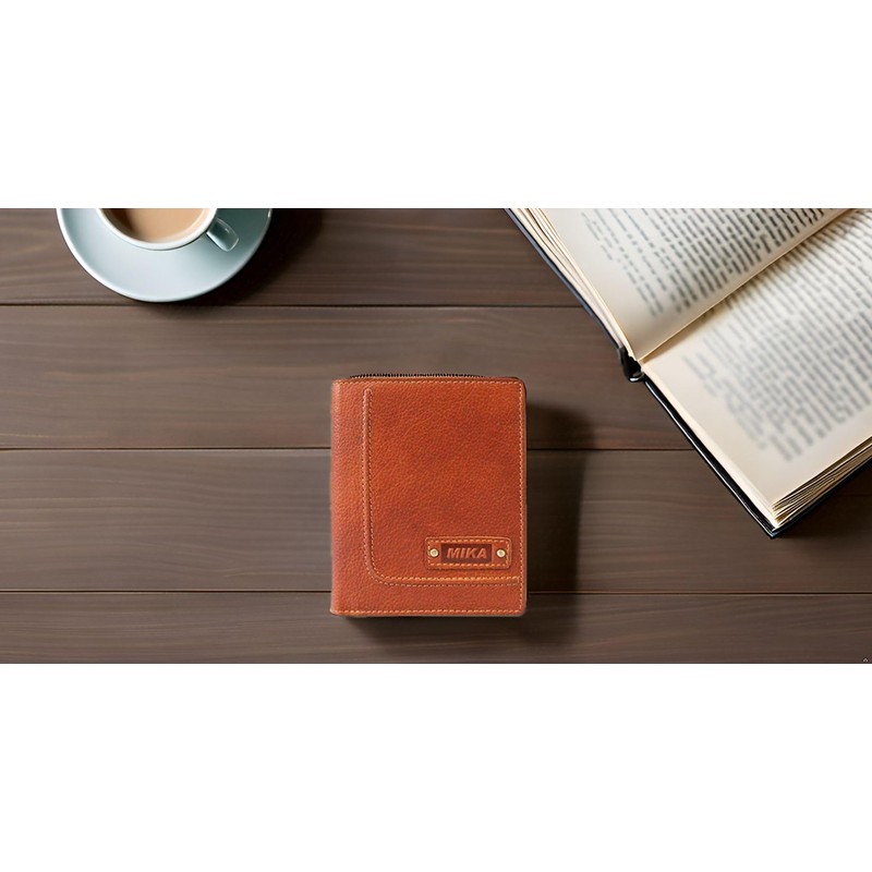 MIKA 14112102 Genuine Leather Wallet Portrait Format Wallet with 9