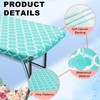 6Ft Rectangle Fitted Morocco Tablecloth Waterproof Vinyl Flannel Backed Table