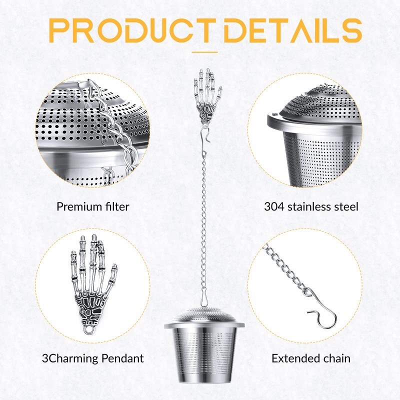 Retro Style Tea Leaf Mesh Strainer Infuser Set - 6