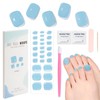 XEAOHESY 26pcs Semi Cured Gel Toe Nail Strips, Pedicure Nail