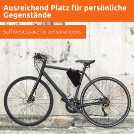 ECENCE Bicycle Bag Frame for Phone Cash, ID, Repair Tool kit Easily Attached to Your Bike Frame Water-Resistant Black Bicycle Frame Bag Black Tear-Resistant Nylon Triangle Bag