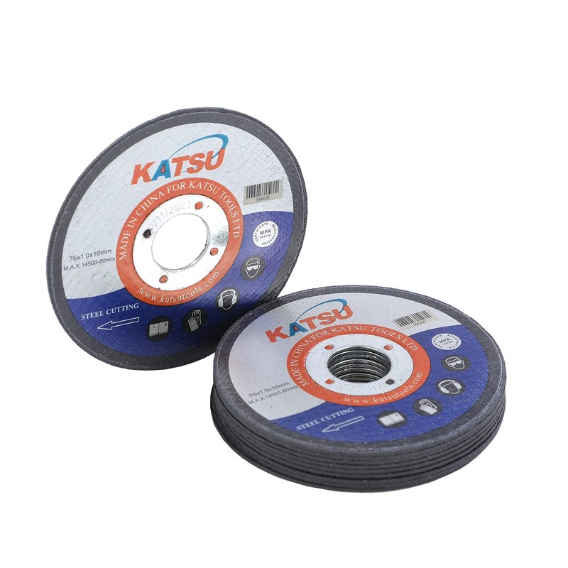 KATSU Steel Cutting Disc 76mm 3 Inch, 10-Piece 1.0mm Metal