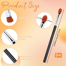 YBEATY 6 Pcs Eye Shadow Primer Applicator Brush for Blending Flat Round Small Concealer Makeup Concealer Brush Professional Eyeshadow Tools for Applying Cream Liquid Shadows and Eye Primer Base