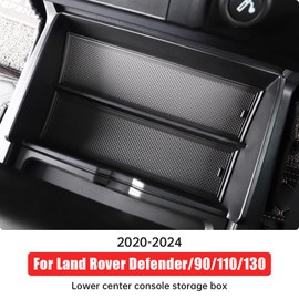 SFWAYA Lower Center Storage Box for 2020-2024 Land Rover Defender 90 110 130 Console Storage Box Interior Organizer Organizer Tray Protective Mat Decorative Tuning Supplies Accessories