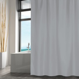 MSV Anti-Mould Shower Curtain - Anti-Bacterial, Washable, Waterproof, Polyester, 240 x 200 cm, Anthracite