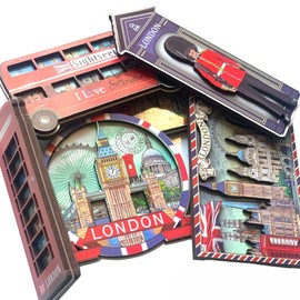 6 London Souvenirs wooden fridge magnets Union Jack British Souvenir England Gift magnet