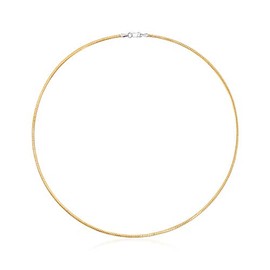 Ross-Simons Italian 2mm Reversible Omega Necklace in 2-Tone Sterling Silver. 20 inches