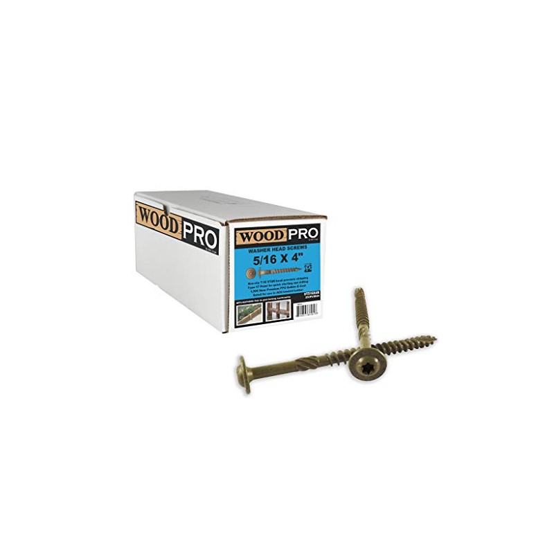 WoodPro Fasteners ST516X4B 5/16-Inch by 4-Inch Length Round Washer Head