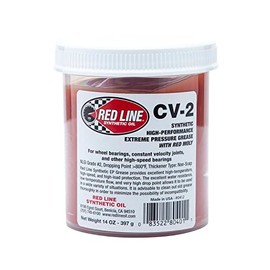 Red Line 80401 High Performance CV-2 Synthetic Grease Cartridge with Red Moly - 14 Ounce Jar (4 Pack)