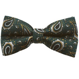 Green Paisley Bow Tie Bow Tie [Simple Wearing Type] BD275