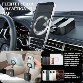HEYMKGO Soporte Magnético Plegable para Celular 360° Portátil, Universal con Clip Ajustable para Gimnasio, Viajes y Vlog, Compatible con Todos los Teléfonos Inteligentes