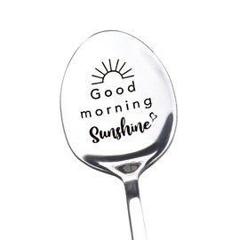 Funny Daughter Son Birthday Gifts for Men Women Good Morning Sunshine Spoon Gift for Girlfriend Boyfriend Christmas Birthday Gift for Sister Bestie Tea Coffee Lover Gifts for Best Friend Spoon