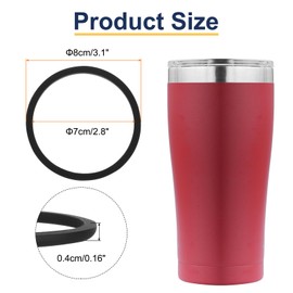 sourcing map 40oz Replacement Rubber Lid Seals, 2 Pcs 3" Diameter O Shaped Resealable Lid Gaskets for Stainless Steel Insulated Tumbler Mugs Cups Vacuum, Black