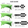 2 Pack 6ft Stretch Spandex Grass Green Table Cover for