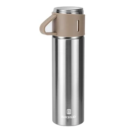 Stainless Steel Thermo 500ml/16.9oz Vacuum Insulated Bottle with Cup for Coffee Hot drink and Cold drink water flask.(Brown,Single)