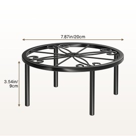 11.4 IN Plant Stand 1 PIC Metal Flower Pot Holders Indoor Tall 3.5'' Plant Rack Plant Riser Plant Shelf Accessories For Living Room Balcony Round Black
