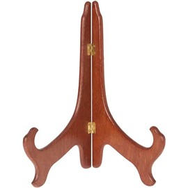 Bard's Hinged Medium Wood Plate Stand, 11" H x 8.5" W x 6" D (For 10" - 14" Plates), Pack of 6