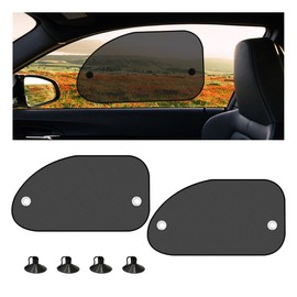 Yourkar 2 PCS Car Window Shade, 26"×15" Vehicle Side Window Screen, Sun Shade for Car Window Provide Glare Shield and UV Rays Protection for Your Child, Universal Car Accessories (Front+Hole)