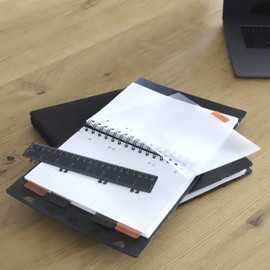 RHODIA 132576C - Exabook Black A5+ Refillable Organizer Notebook | Lined | 160 Detachable pages Perf. 6 Holes - Clairefontaine Paper 80g - Polypro Cover (Plastic) - Rhodiactive