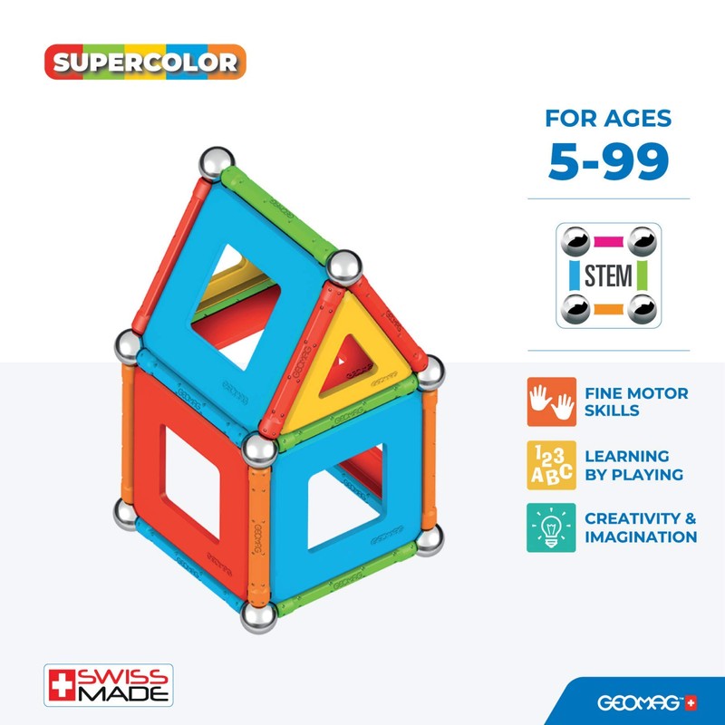 Geomag - Supercolor Magnetic Constructions for Kids, Magnetic Toy, Green
