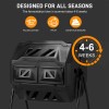 42-Gallon Dual Chamber Outdoor Compost Tumbler Black Rotating Batch Composter