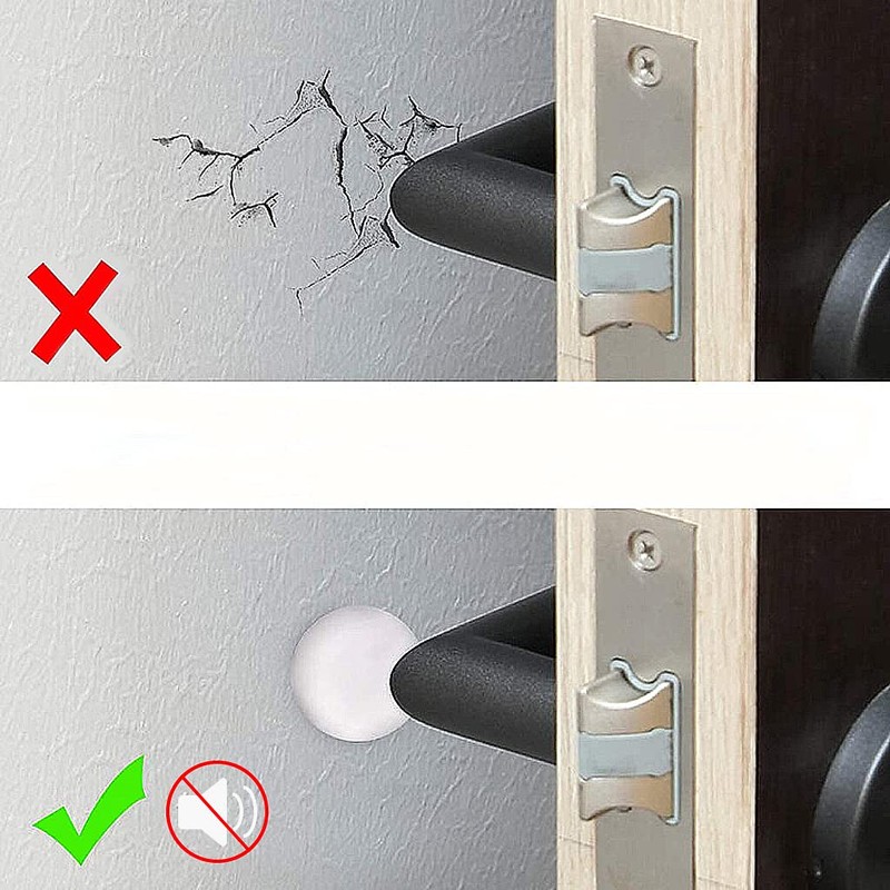 3.15" Door Stop Wall Protector, 4 pcs White Soft Silicone