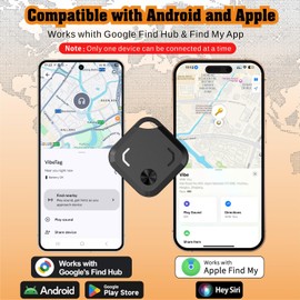 Reyke Android Air Tracker Tags-4 Pack for Both iOS & Android Phones, Dual System Bluetooth Tracker Compatible with Apple Find My (iOS) & Google Find Hub (Android) Device for Luggage, Keys, Backpack