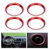 4pcs Air Vent Outlet Rings Cover Trim Red Decoration Replacement