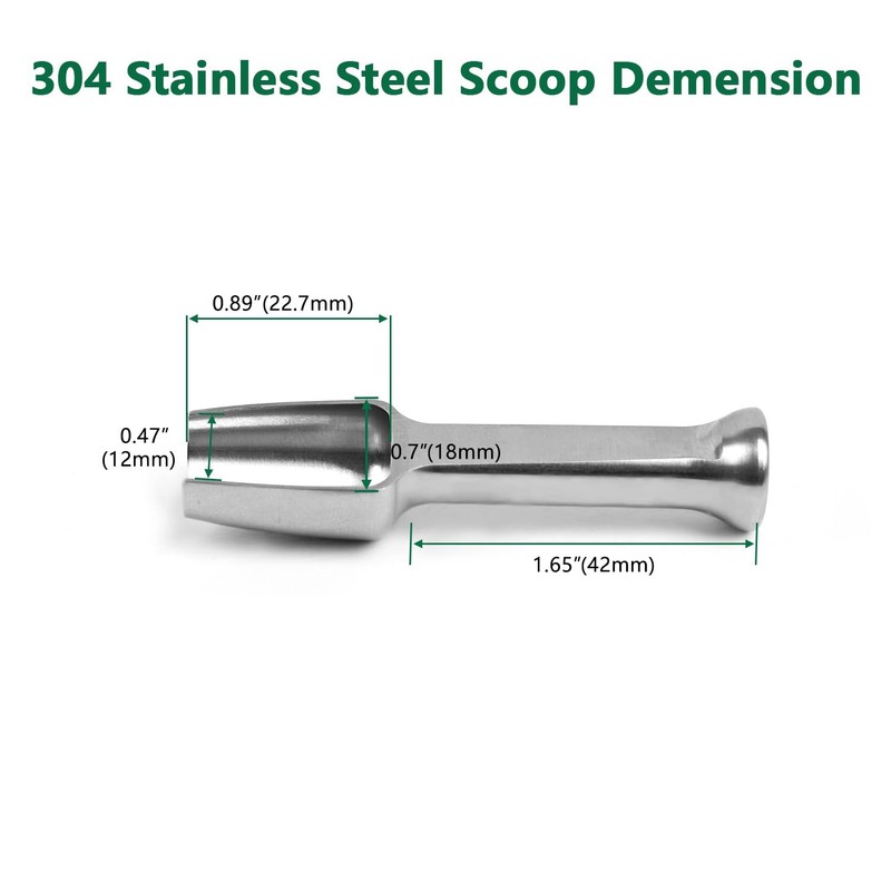 Mini SS304 stainless steel scoop with tamp tool,0.25 gram capacity
