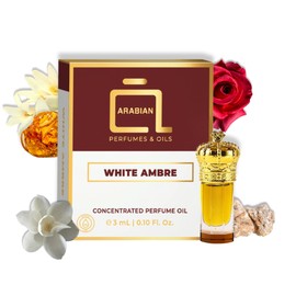 ARABIAN PERFUMES & OILS White Ambre Perfume Oil - Floral Luxurious Fragrance Oil for Men and Women - Travel Size Perfume 0.10 Fl. Oz.