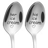 Vinsani 2 Pieces Ice Cream Engraved Spoons His & Hers