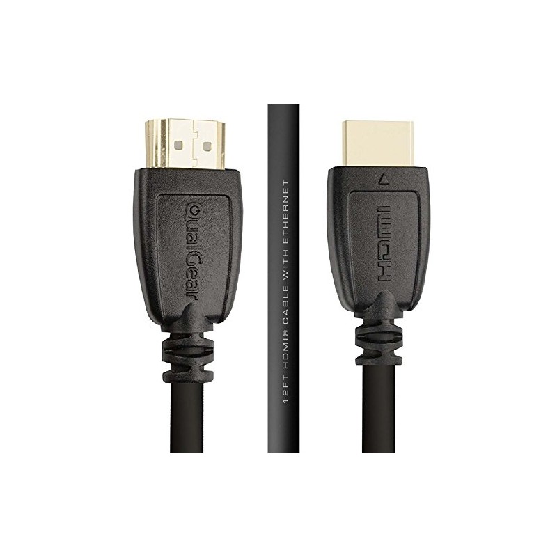 QualGear 12' High Speed HDMI 2.0 Cable with Ethernet Black