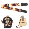 RiToEasysports Leather Guitar Strap,Flame‑Skull‑Pattern Adjustable Guitar Shoulder Strap for Electric