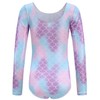 Girls Gymnastics Leotards Kids Long Sleeve Mermaid Leotards Toddler One
