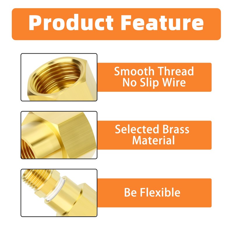 GASHER 5PCS Brass Pipe Fitting, Coupling, Reducer Adapter, 3/4" x