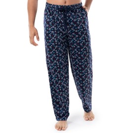 IZOD Men's Silky Fleece Sleep Pant, Navy/Dog Paws, XX-Large