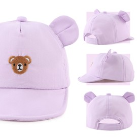 MniJiza Baby Bear Hat Kids Girls Boys Sun Hat Spring Summer Sun Hat, purple