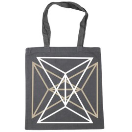 Hippowarehouse Geometric Pocket Gold Triangles Tote Shopping Gym Beach Bag 42cm x38cm, 10 litres