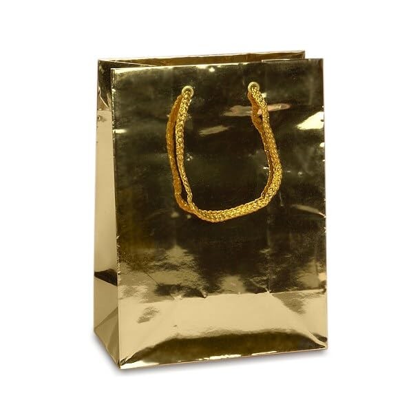 Paper Mart Metallic Gold Euro Bags | Quantity: 25 |