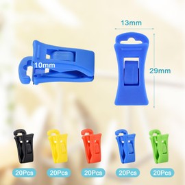 100 Pcs Mini Colourful Sock Clips, Non-Slip Laundry Peg, Multi-Purpose Clothespins with Small Hook for Washing Machine, Dryer, Sorting