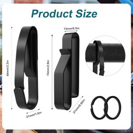 LUTER 2 Pcs Duty Belt Clips Key Holder, 4 Tactical Stealth Key Ring with Press and Buckle Type Double Side Quick Release Black Men Keychain for Policemen Fire Agencies Fit for 1.5-2.25inch Wide Belts