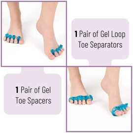 DR. JK- ToePal Gel Toe Separator, 2 Pairs, Dark Blue Toe Spacers, Toe Straightener, Hammer Toe Straightener, Toe Spreader, Toe Stretcher, Toe Corrector for Women and Men, Bunion Corrector