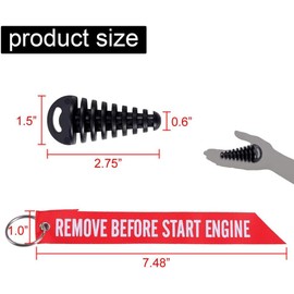 WADY Muffler Exhaust Wash Plug, 0.6"-1.5" Wash Plug for Motorcycle Dirt Bike 2 Stroke w/Streamer Flight Rubber Exhaust Silencer (2 Pack) (red+Black)