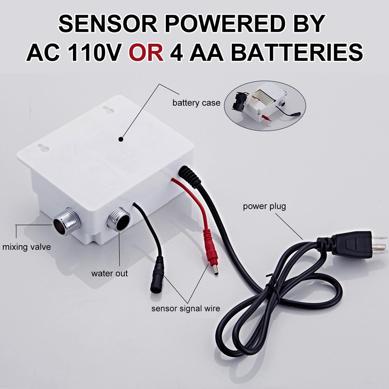 Luxice Touchless Bathroom Sink Faucet - Automatic Motion Sensor Battery